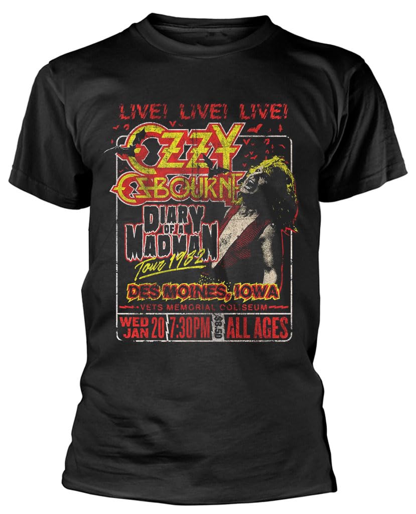 Ozzy Osbourne 'Diary of a Madman Tour' (Black) T-Shirt : Amazon.ca